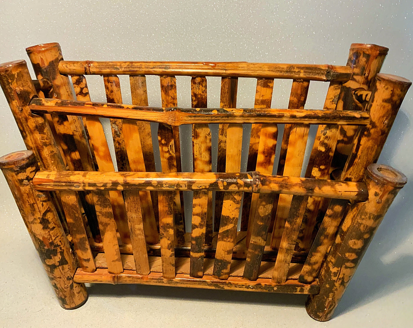 A beautiful Edwardian bamboo letter rack or desk tidy