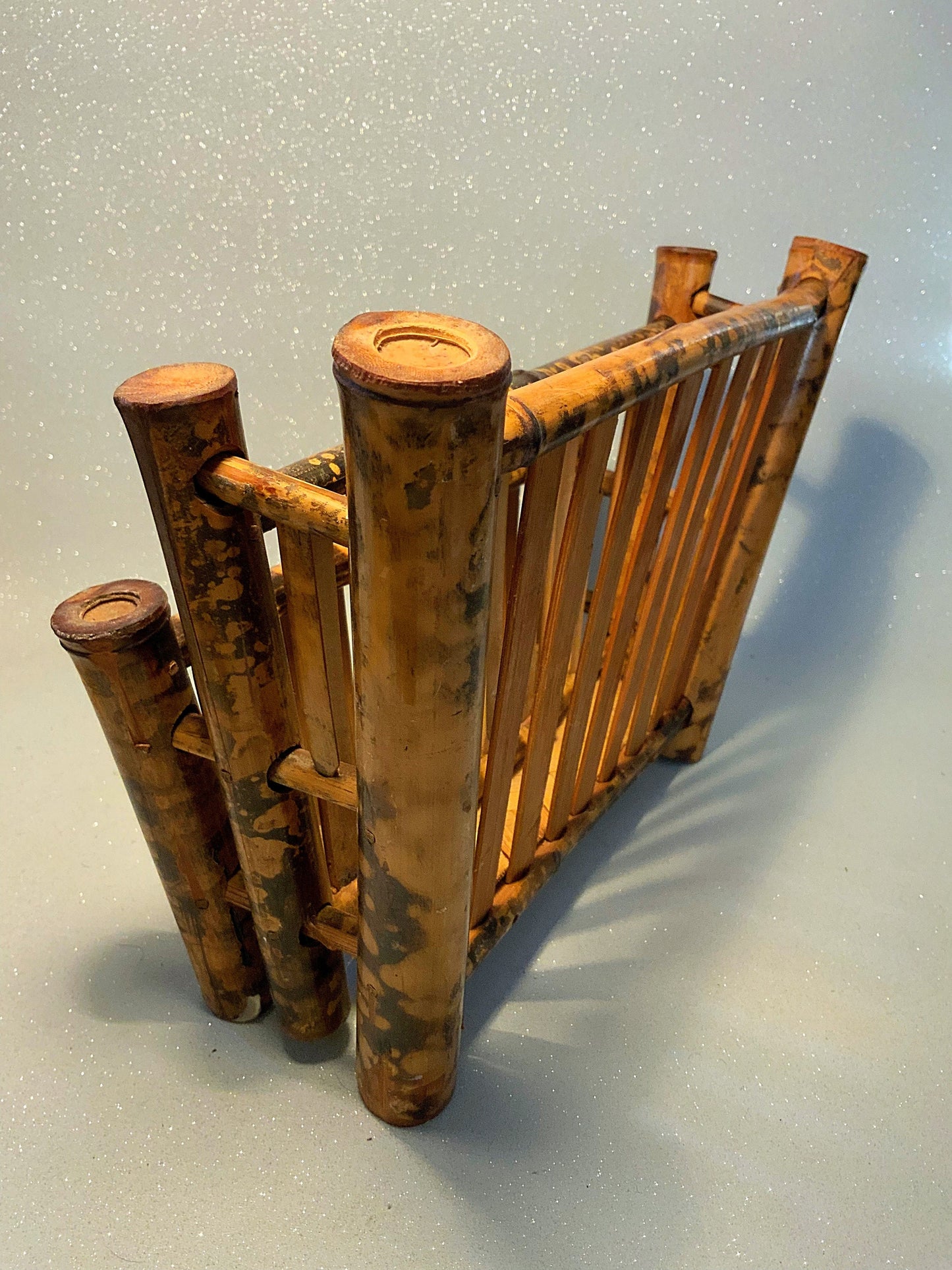 A beautiful Edwardian bamboo letter rack or desk tidy