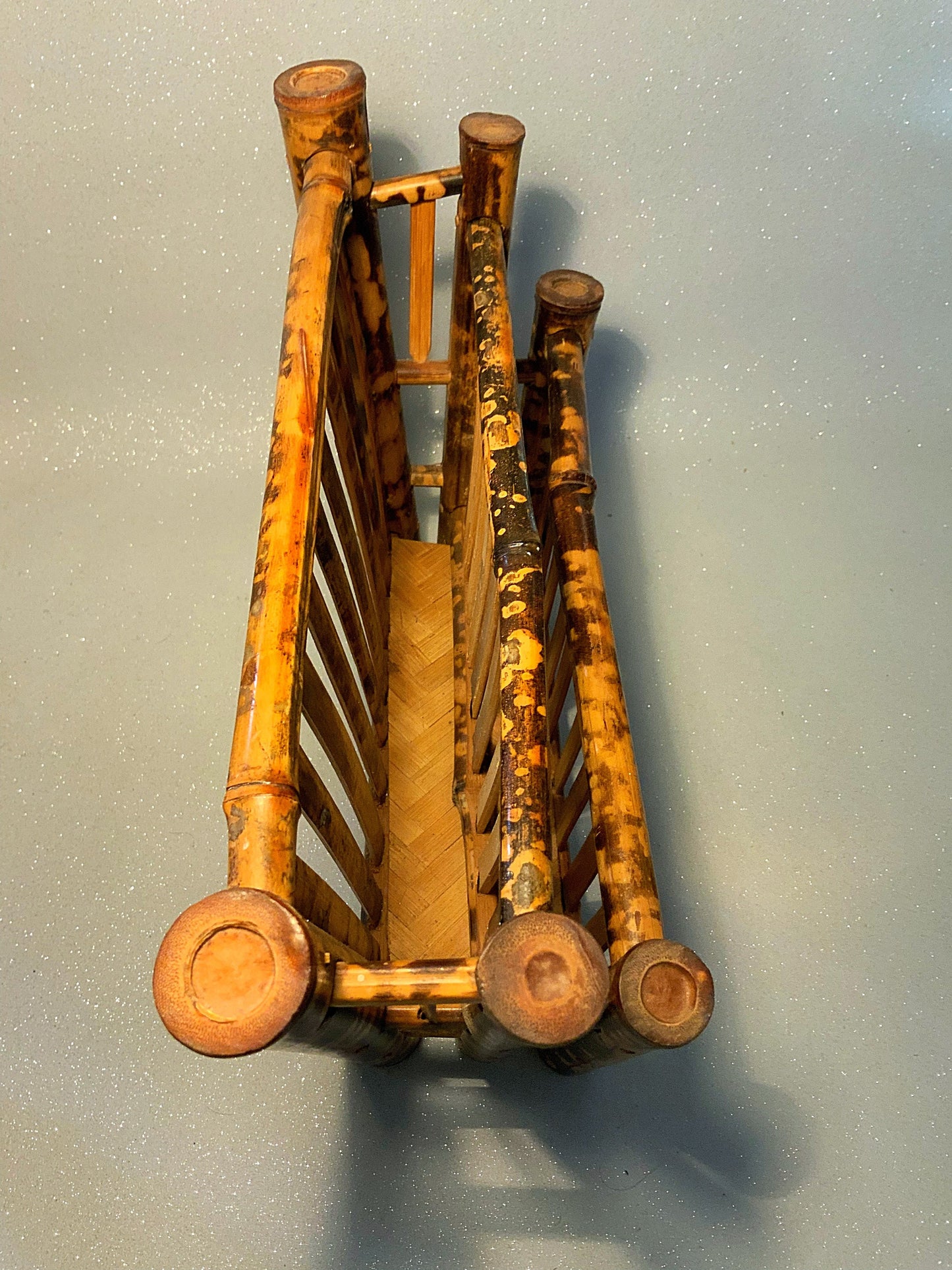 A beautiful Edwardian bamboo letter rack or desk tidy