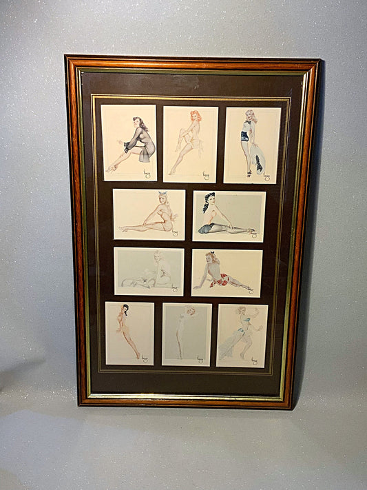 A framed collection of 1940’s glamour girls