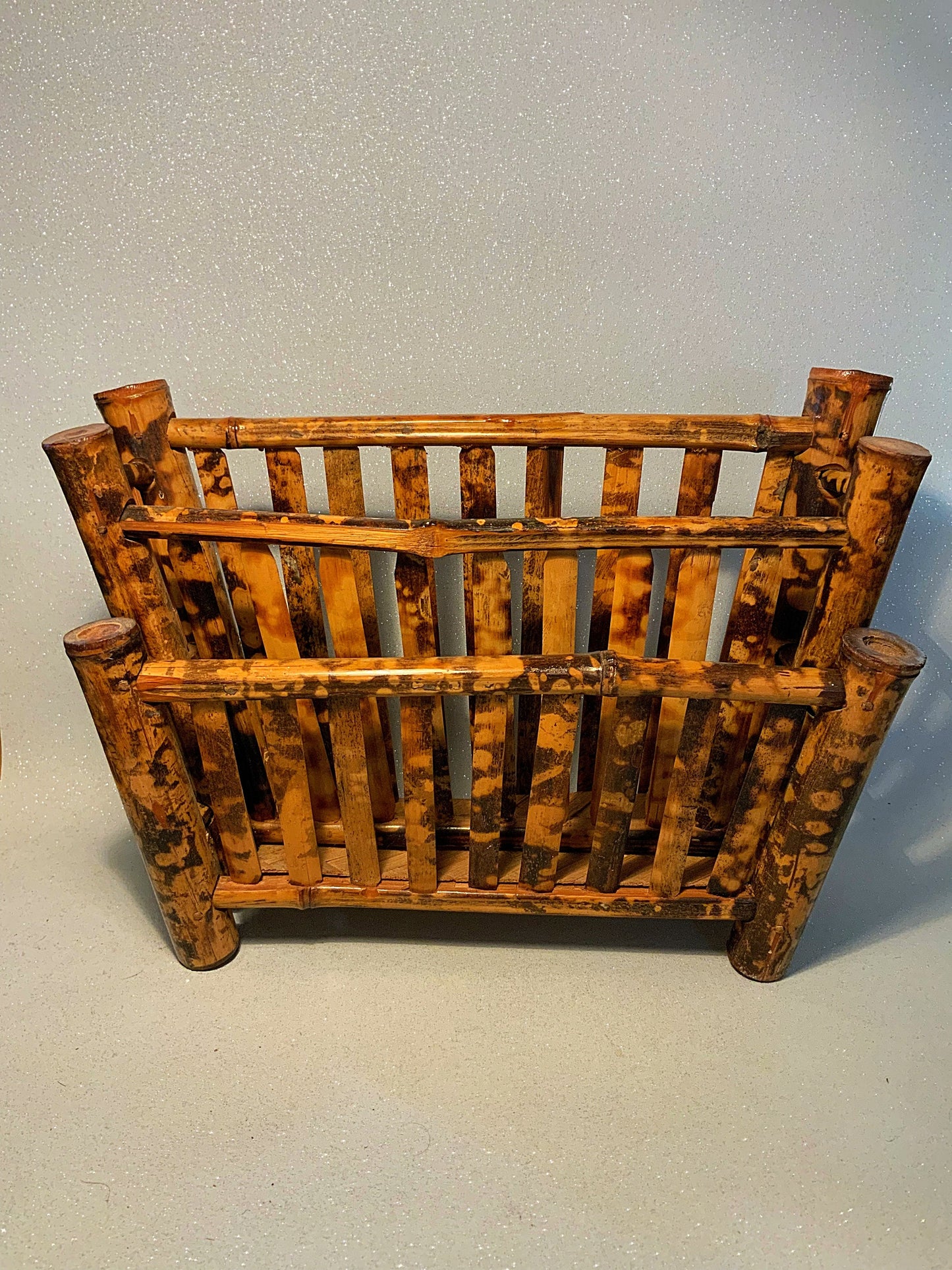 A beautiful Edwardian bamboo letter rack or desk tidy