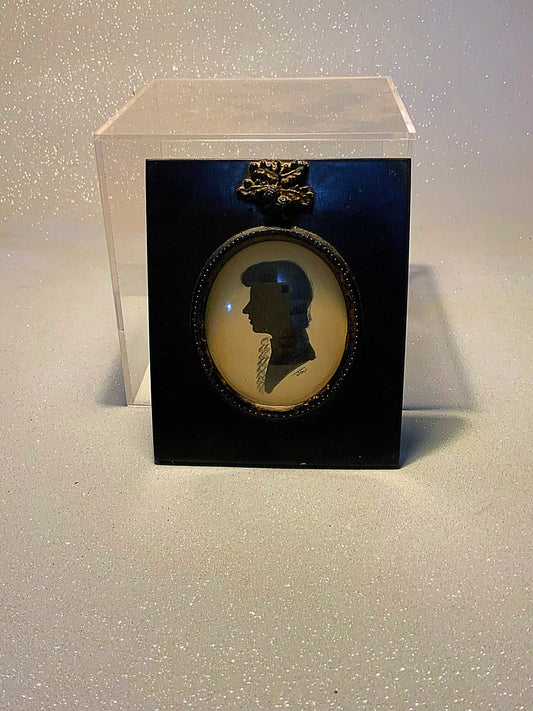 An outstanding  miniature silhouette portrait