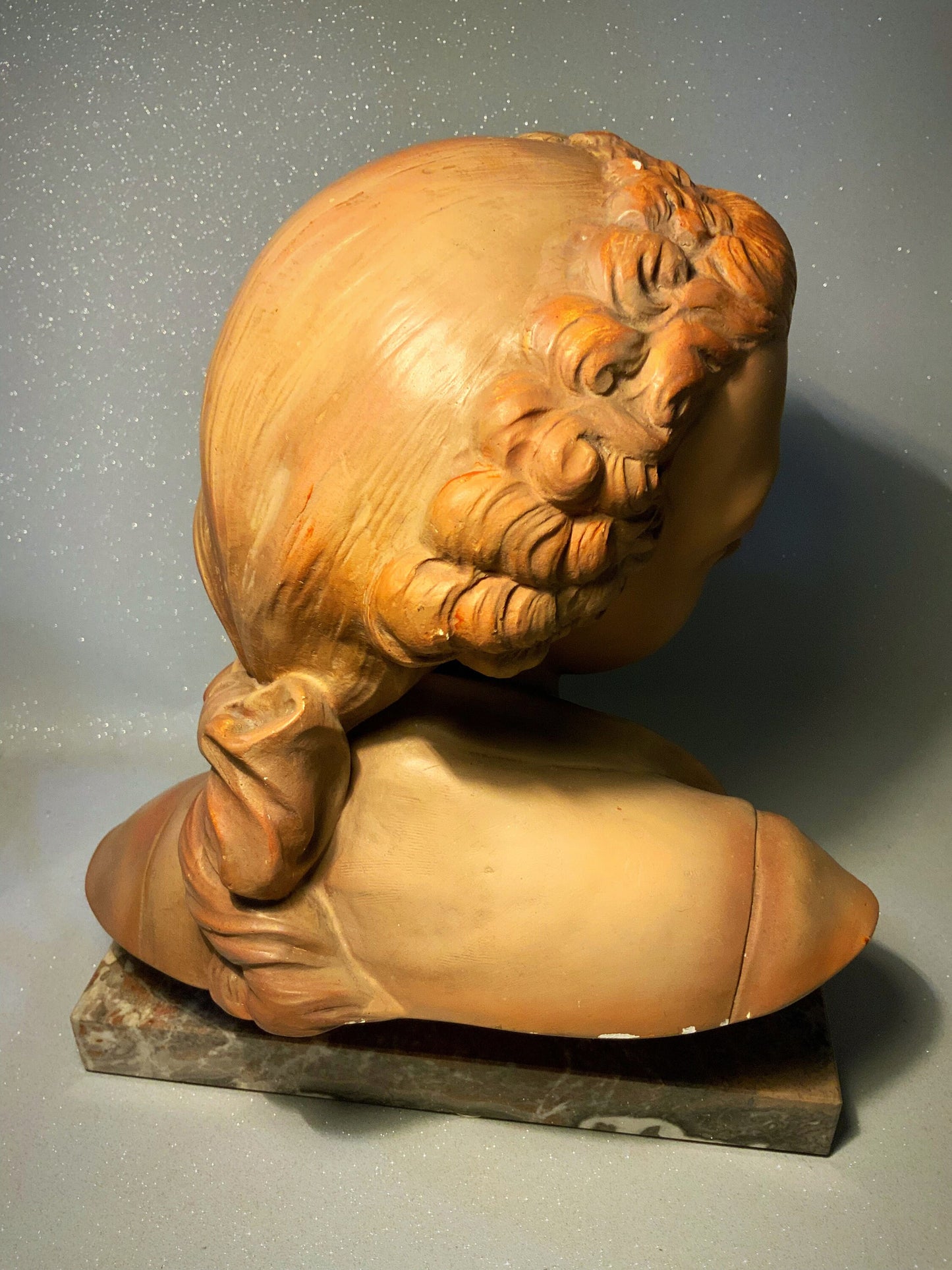 A very good French plater bust mounted on marble