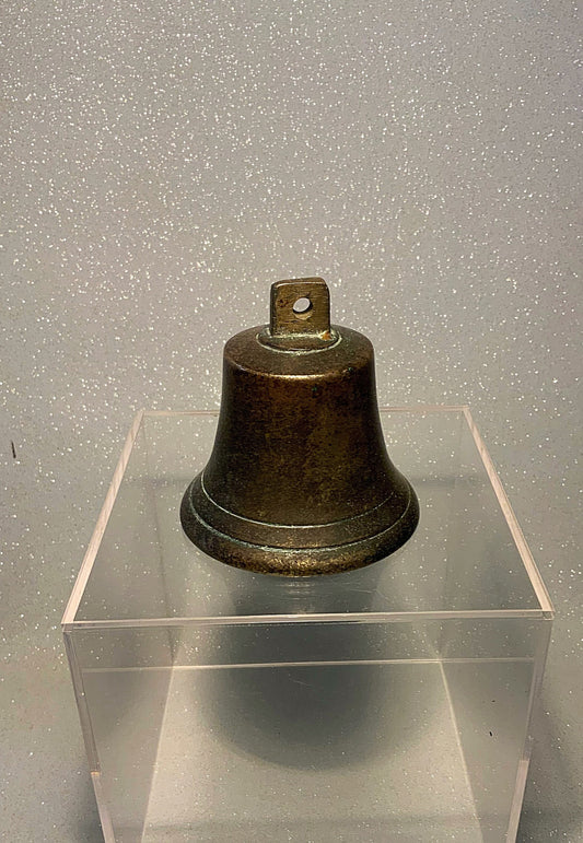 A small  and authentic English antique bronze bell