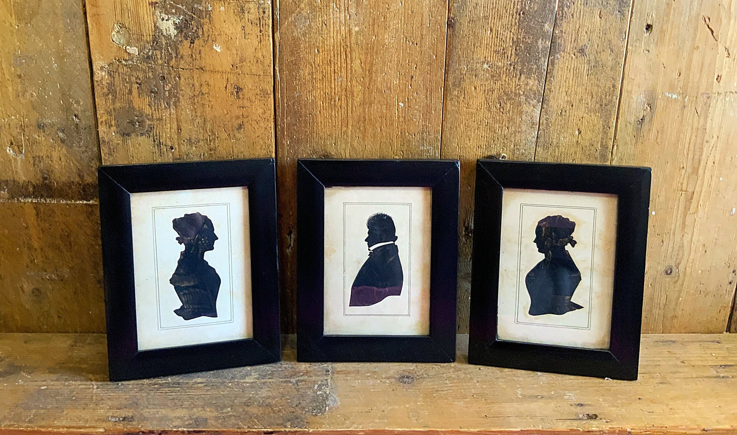 A super Collection of antique miniature silhouette portraits