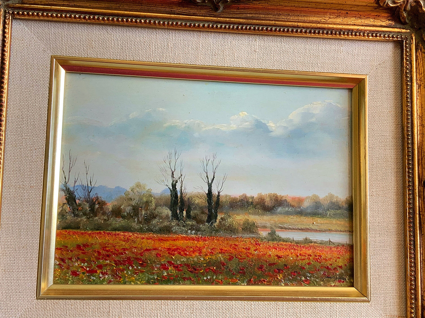 A stunning oil on board “summer poppies” by James Allen