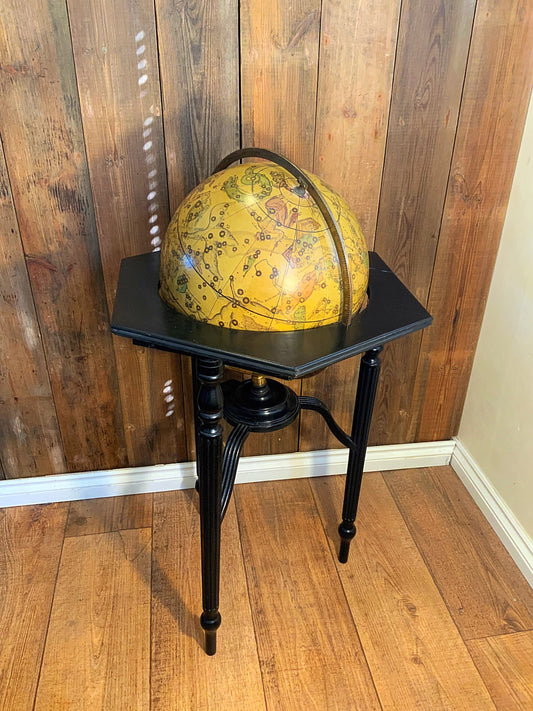 An outstanding Edwardian celestial globe in mount