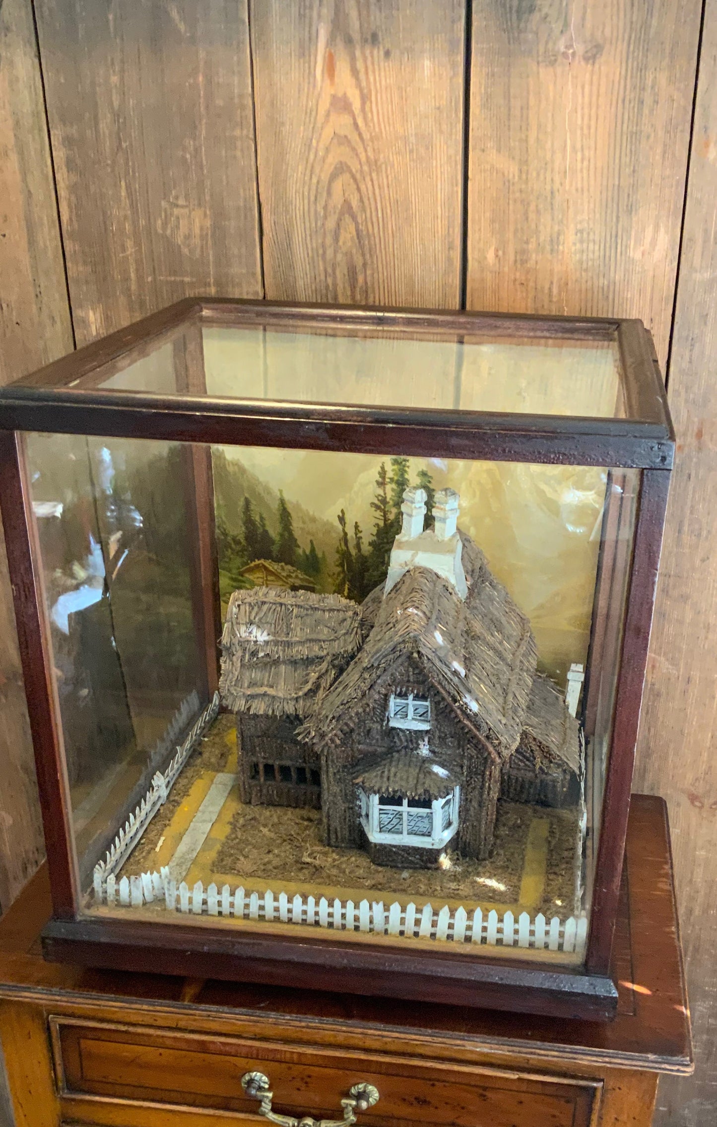 A diorama or scale model of a period country house