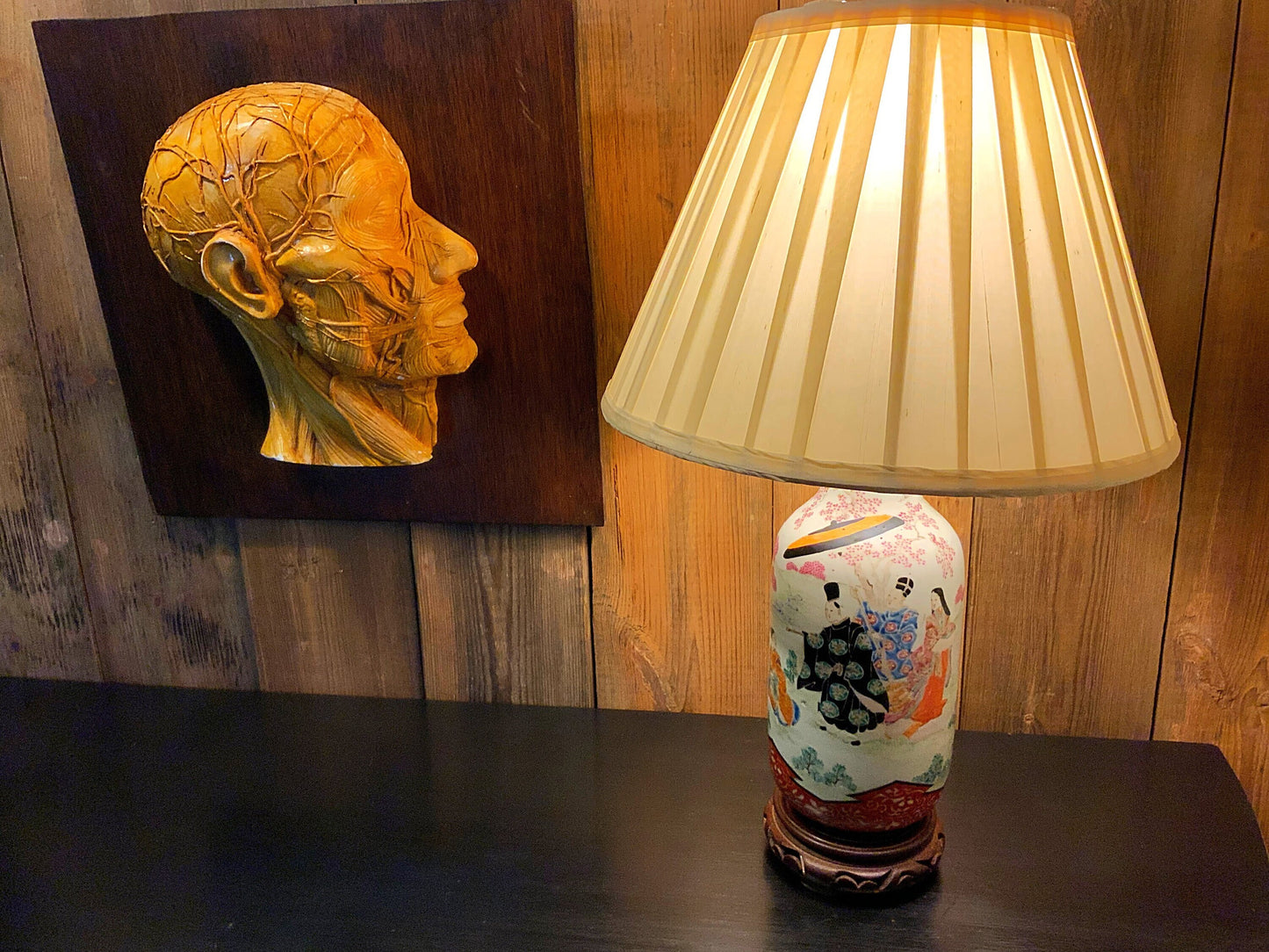 Japanese Hand Painted Lamp Conversion