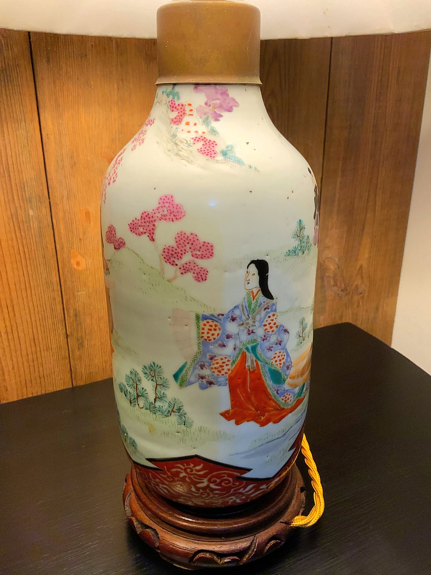 Japanese Hand Painted Lamp Conversion