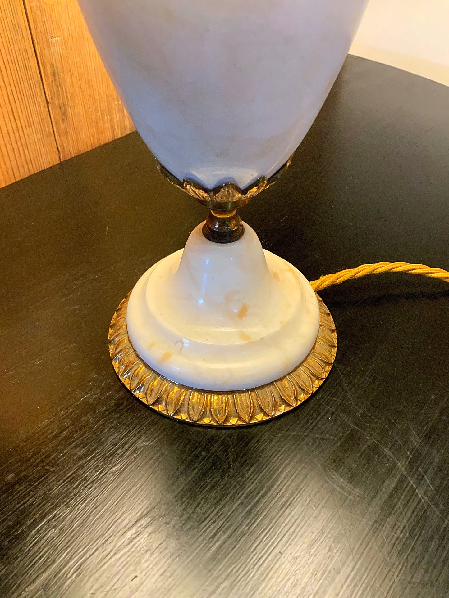 A beautiful  French ormalu mounted marble lamp