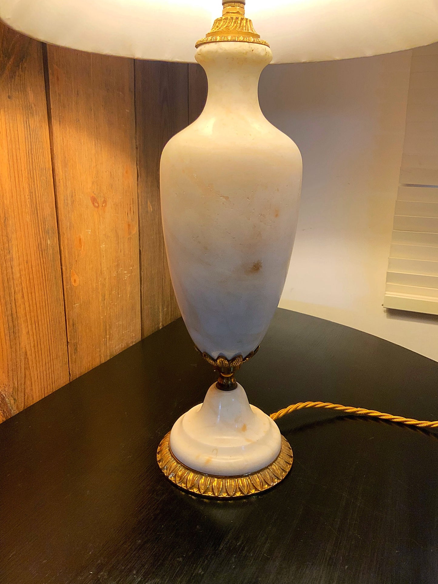 A beautiful  French ormalu mounted marble lamp