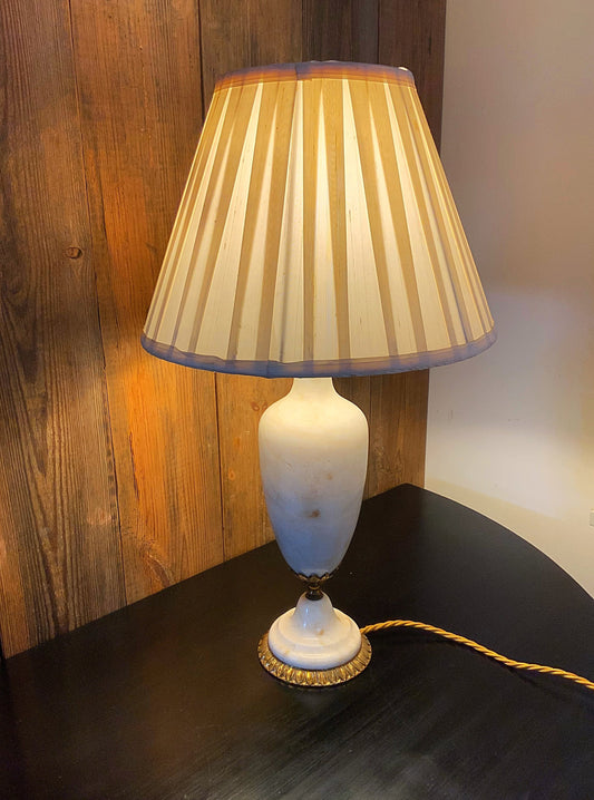 A beautiful  French ormalu mounted marble lamp